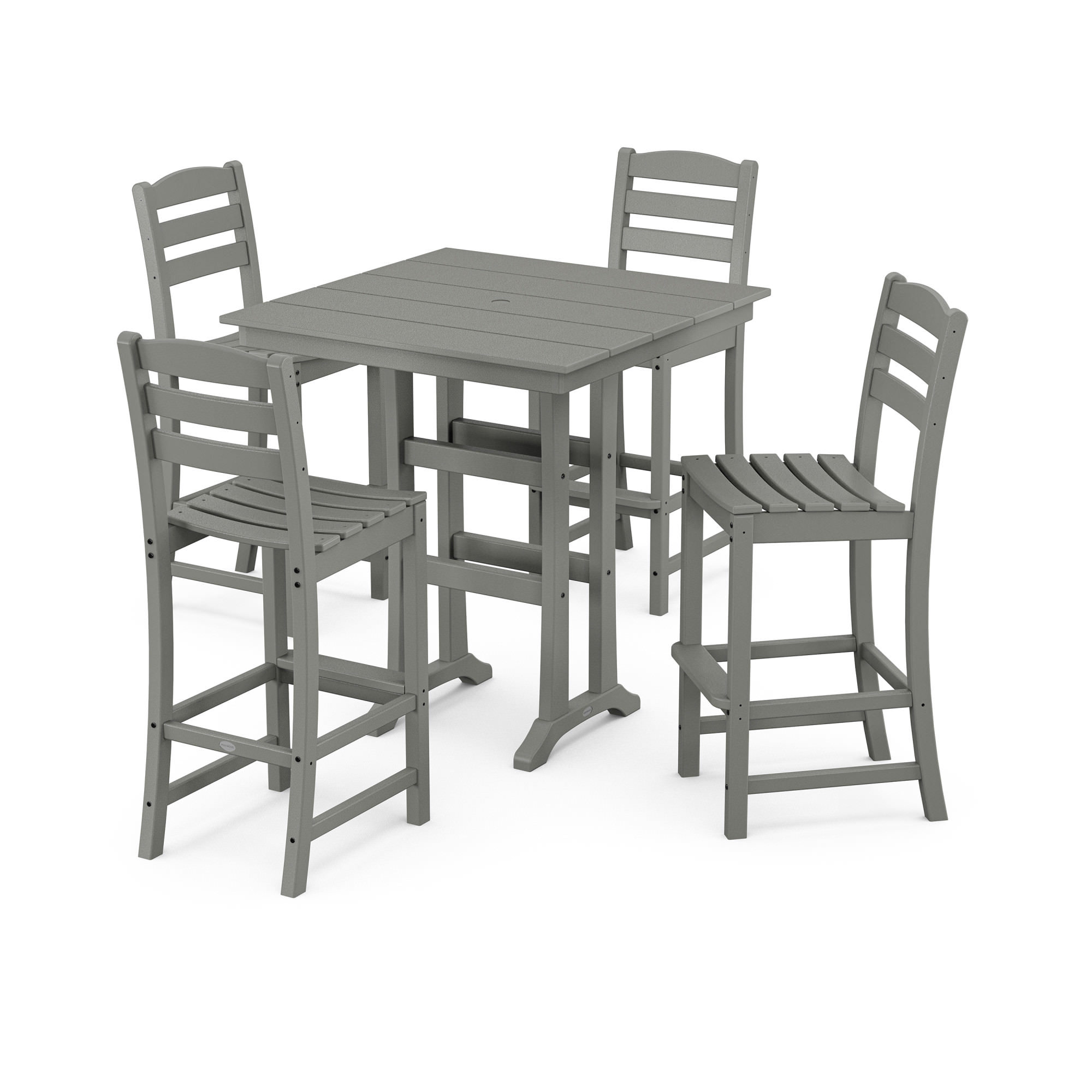 POLYWOOD® La Casa Cafe 5-Piece Farmhouse Trestle Bar Set