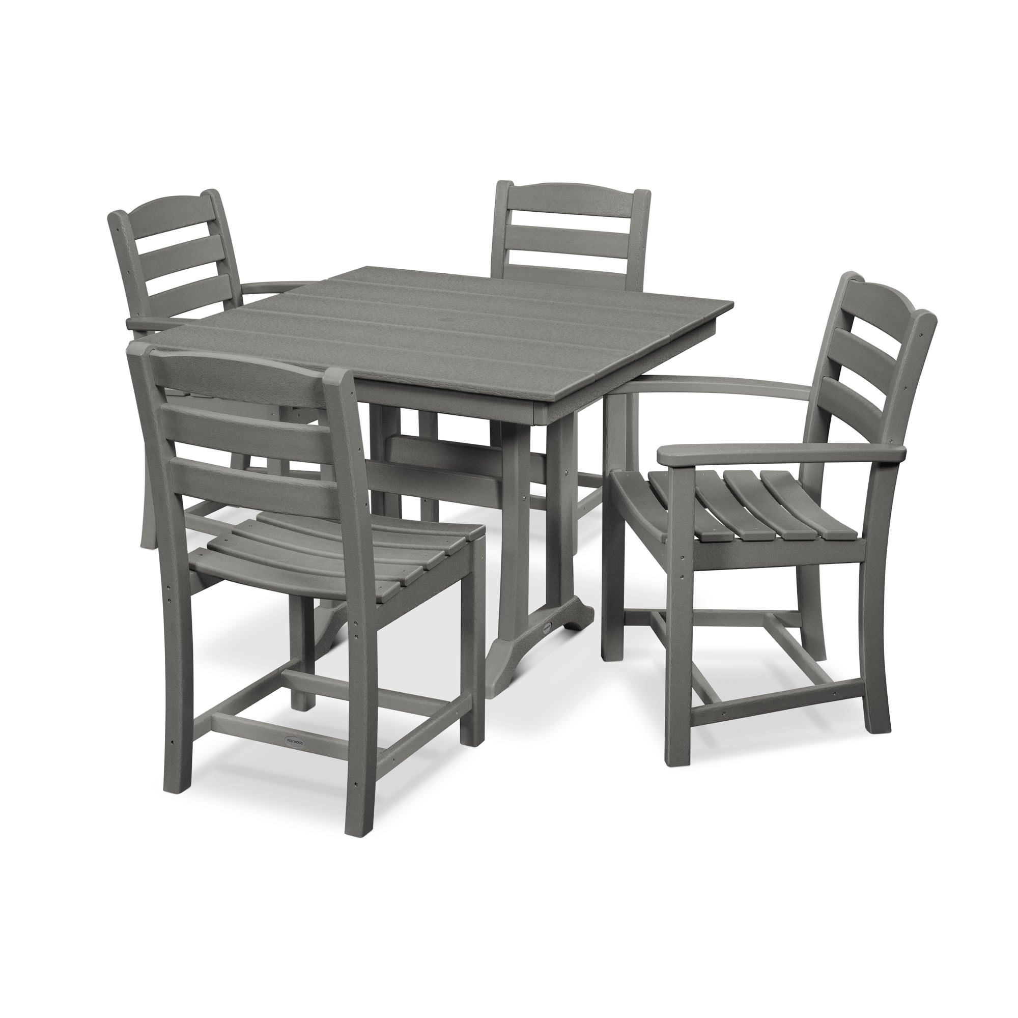 POLYWOOD® La Casa Cafe 5-Piece Farmhouse Dining Set with Trestle Legs