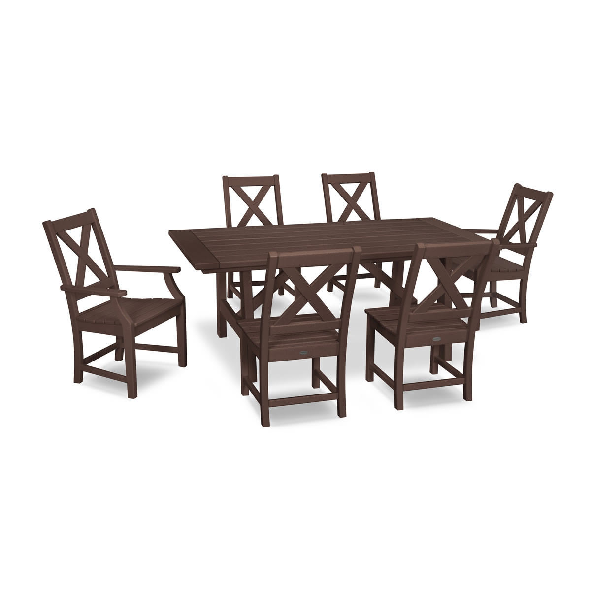 POLYWOOD® Braxton 7-Piece Rustic Farmhouse Dining Set