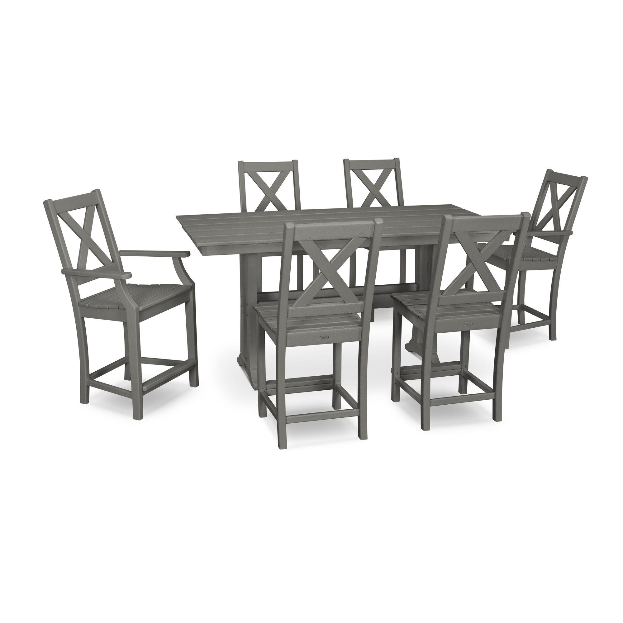POLYWOOD® Braxton 7-Piece Farmhouse Counter Set