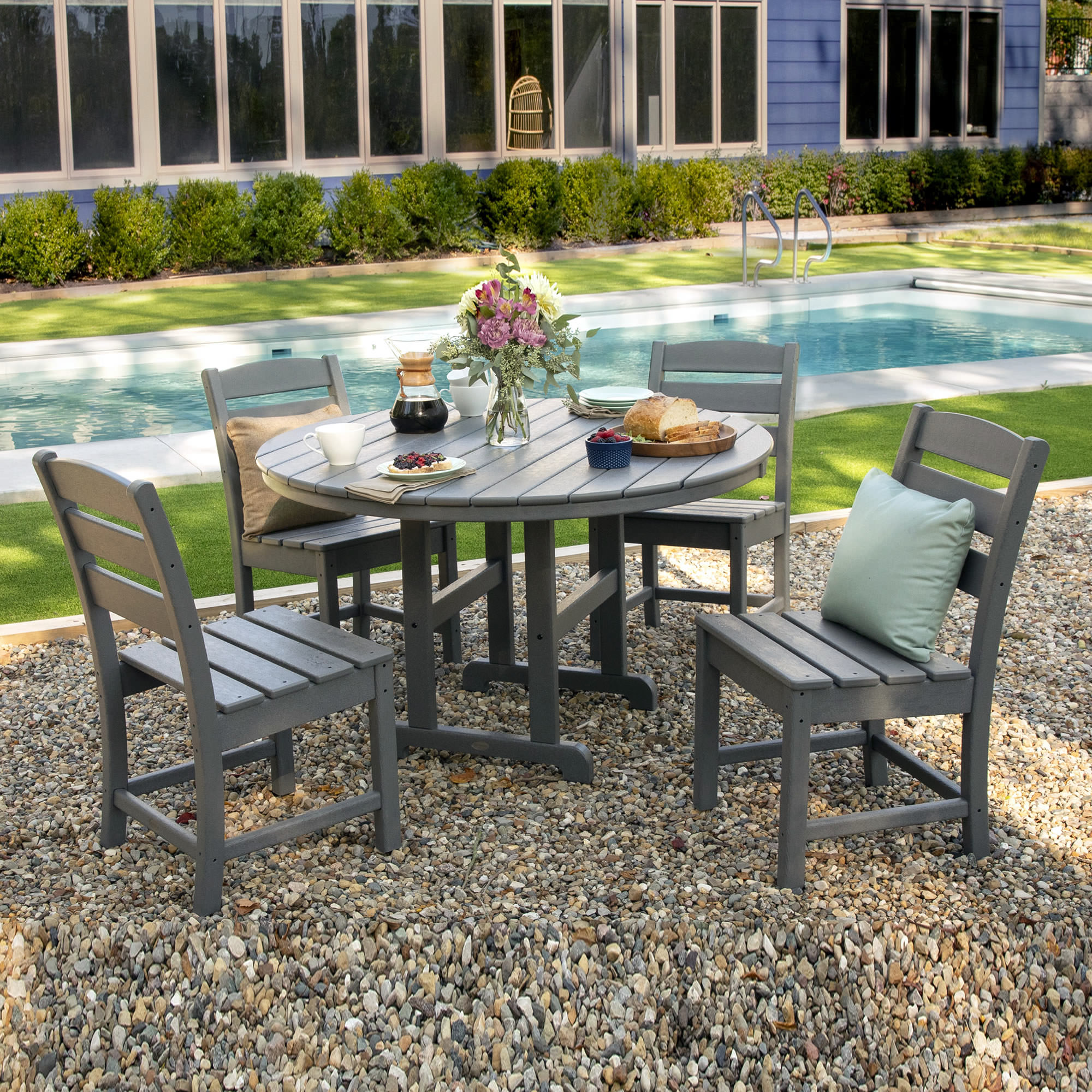 POLYWOOD® Lakeside 5-Piece Side Chair Dining Set