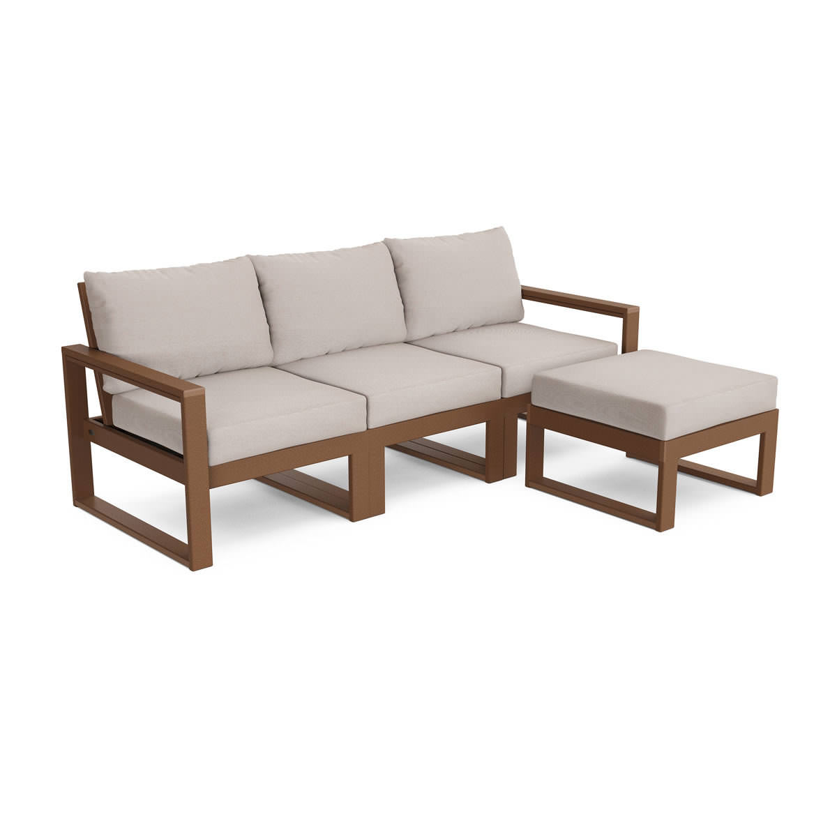 POLYWOOD® EDGE 4-Piece Modular Deep Seating Set with Ottoman