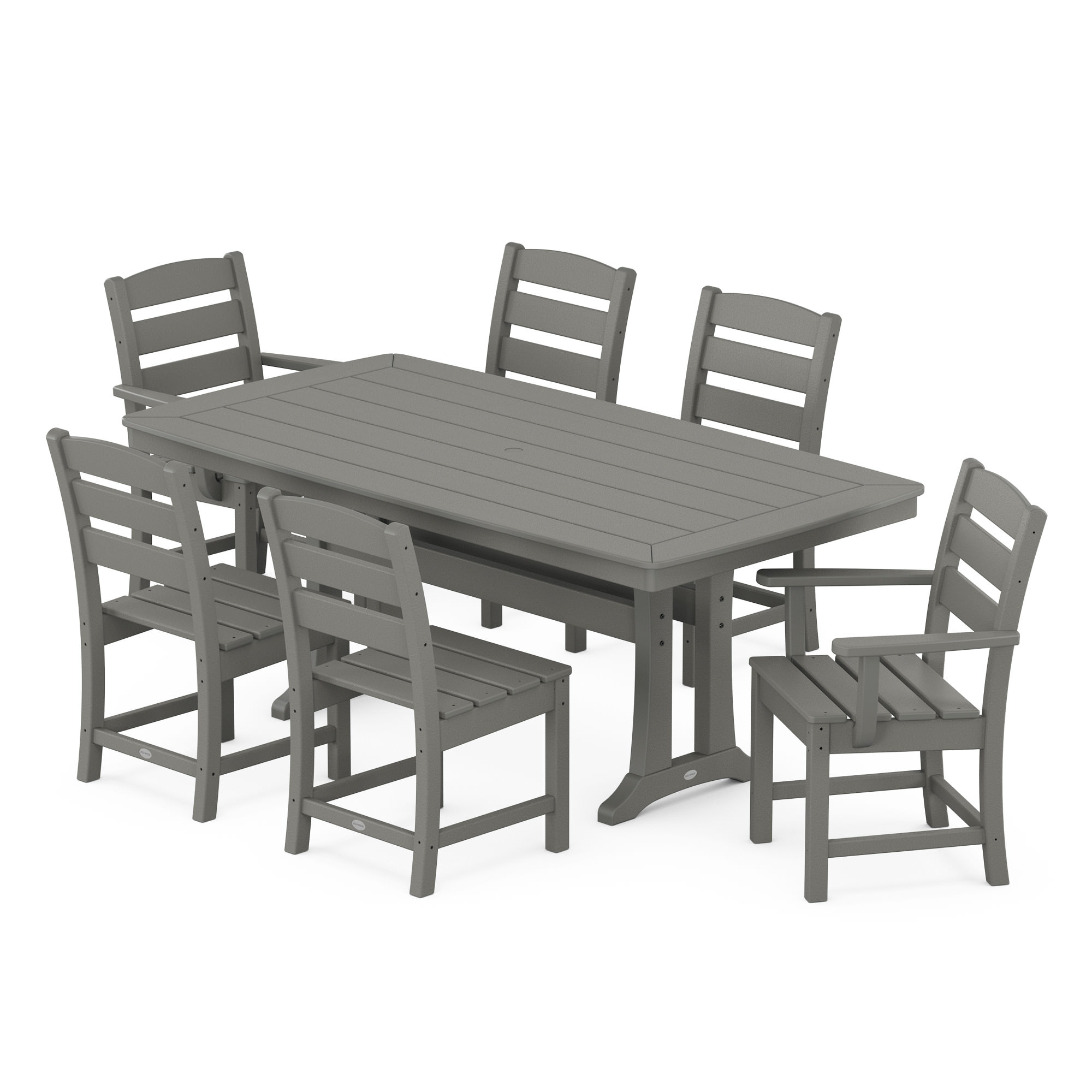 POLYWOOD® Lakeside 7-Piece Dining Set with Trestle Legs