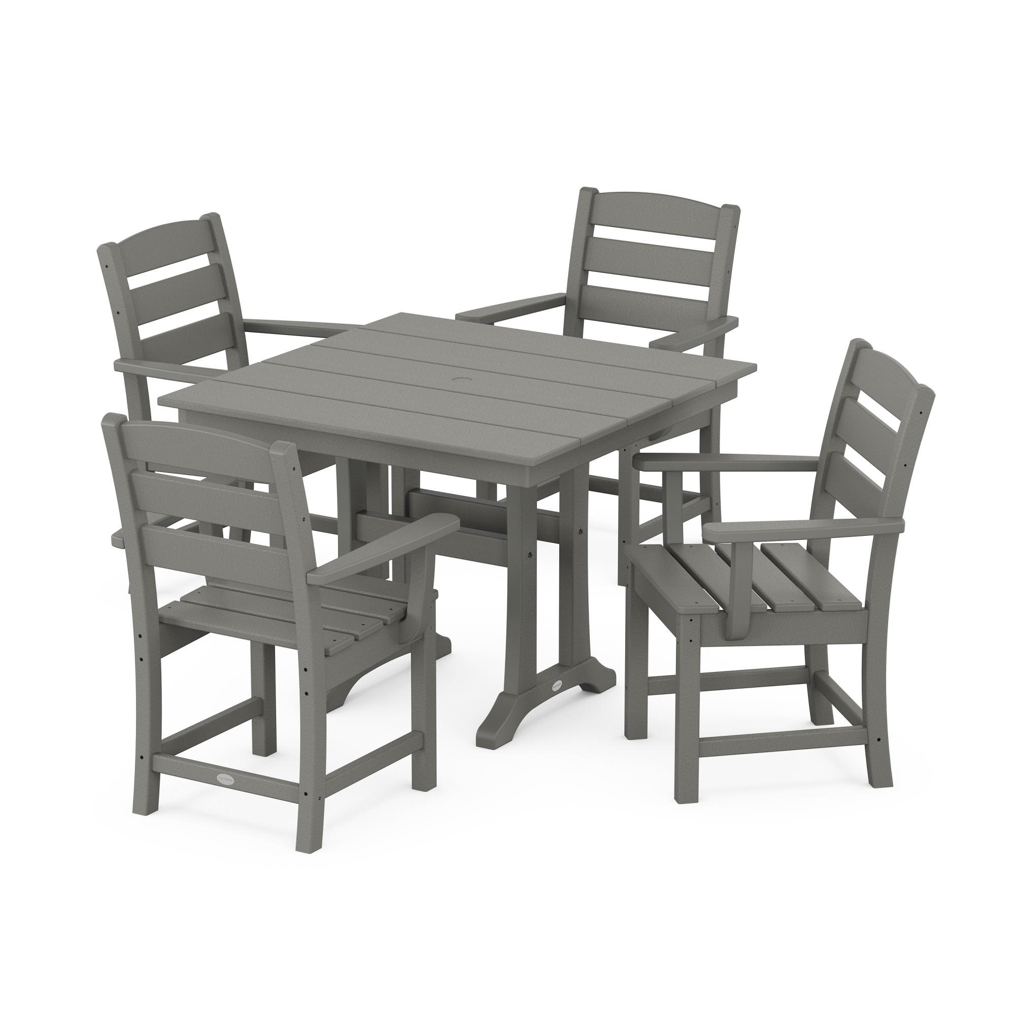 POLYWOOD® Lakeside 5-Piece Farmhouse Trestle Arm Chair Dining Set