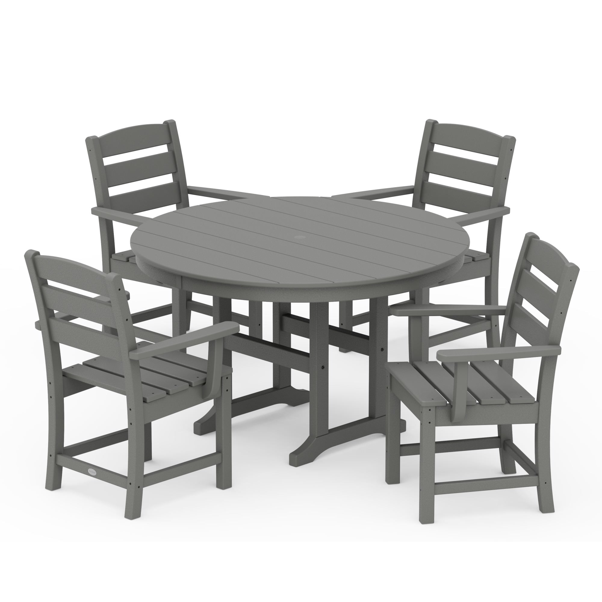 POLYWOOD® Lakeside 5-Piece Round Farmhouse Dining Set