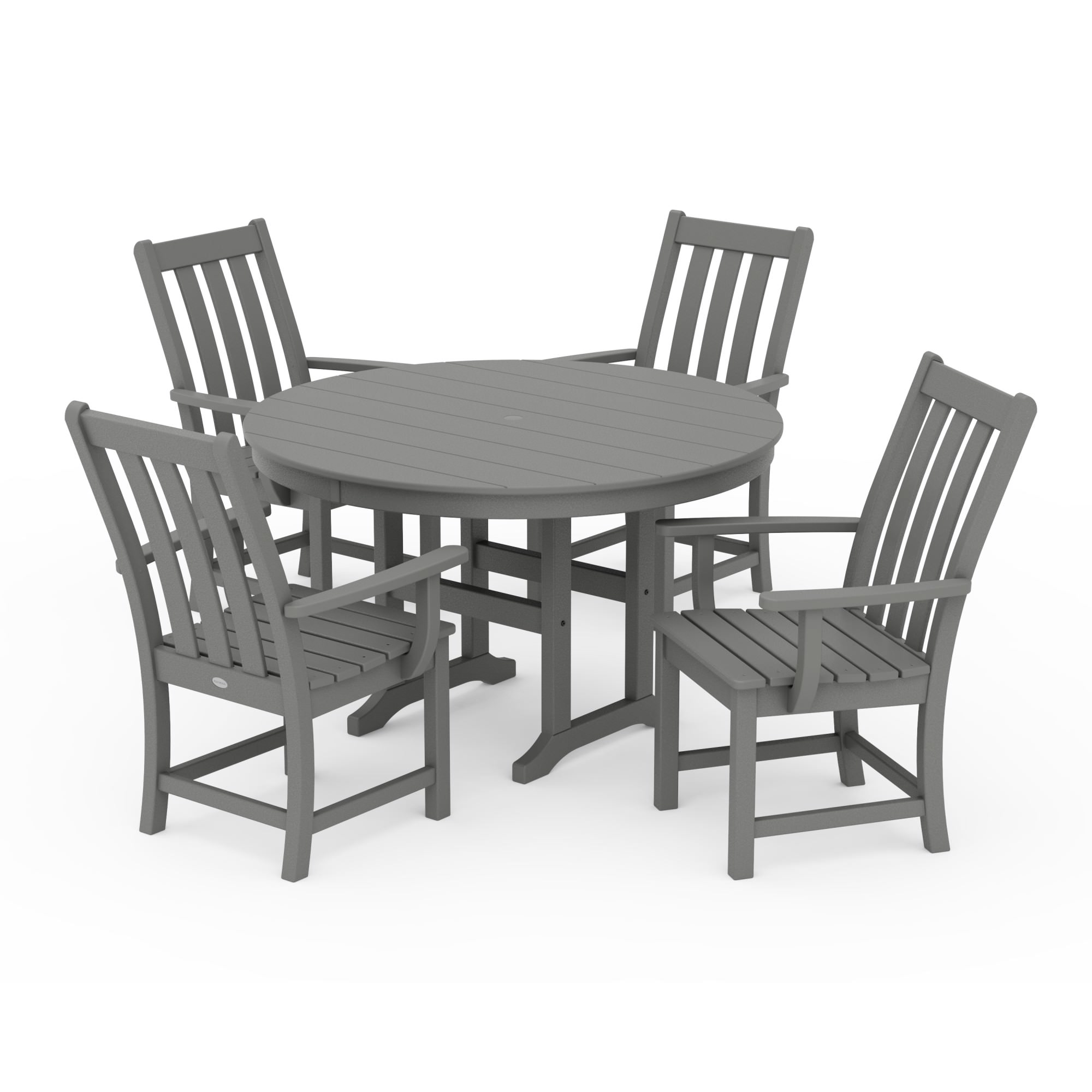 POLYWOOD® Vineyard 5-Piece Round Farmhouse Dining Set