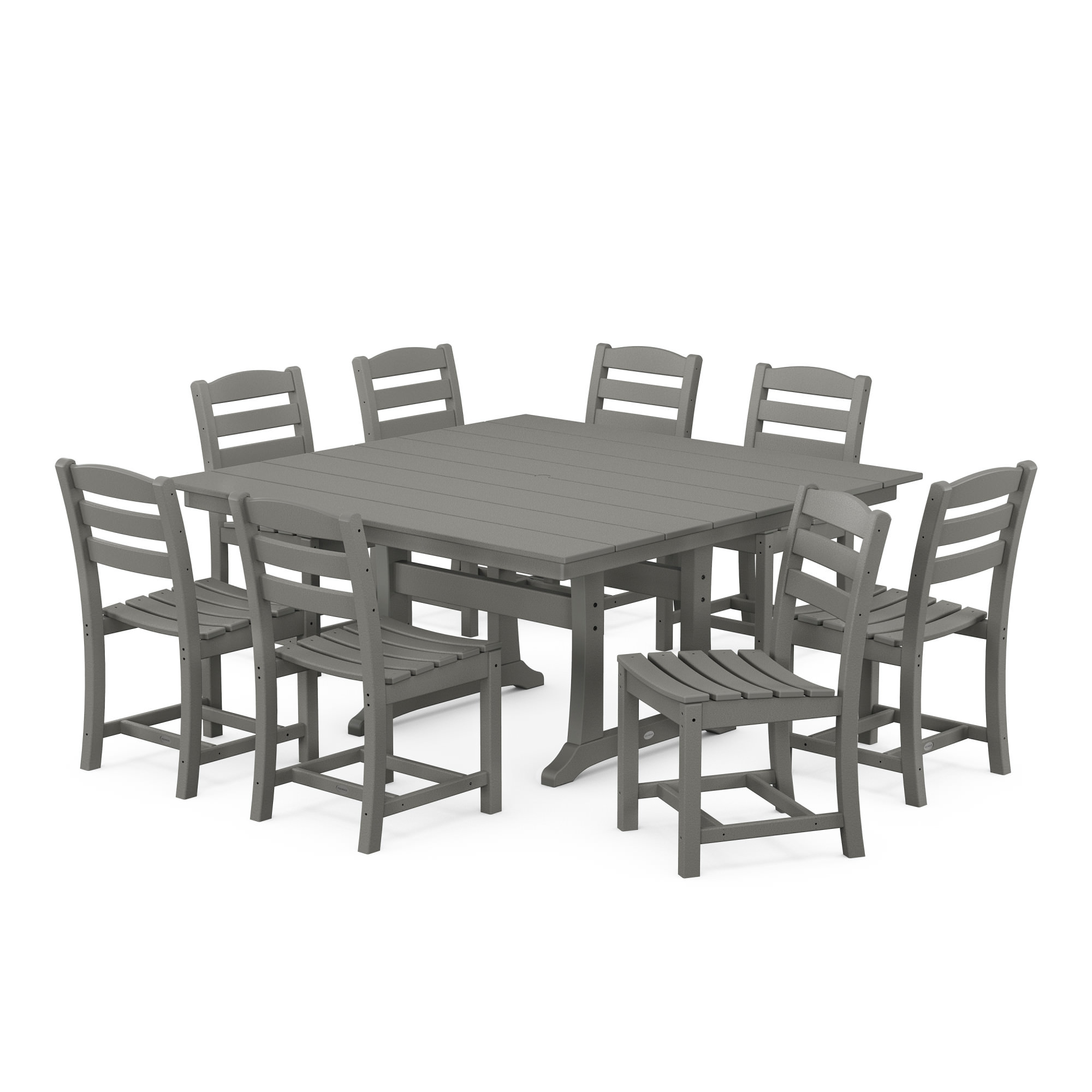 POLYWOOD® La Casa Cafe 9-Piece Farmhouse Trestle Dining Set