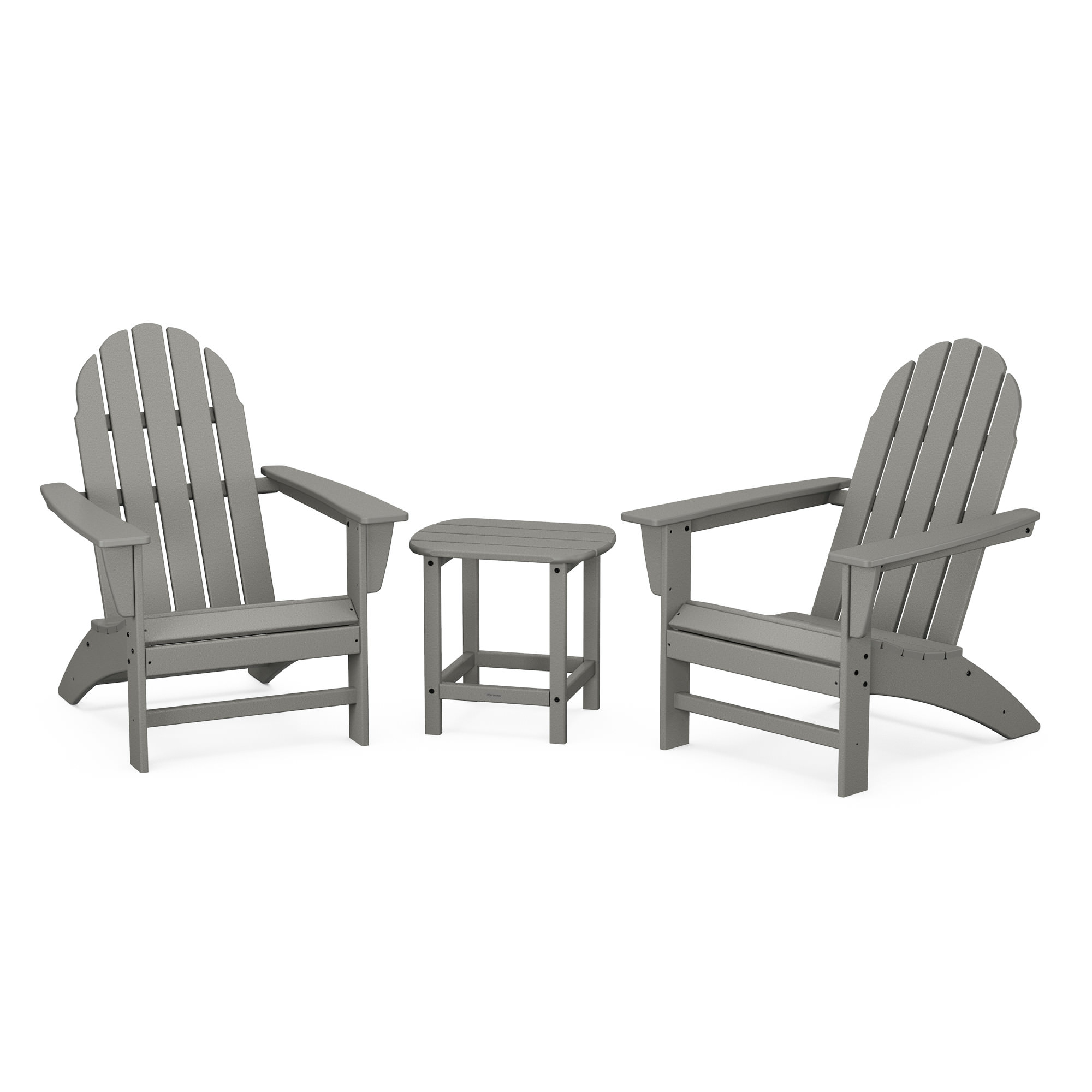POLYWOOD® Vineyard 3-Piece Adirondack Set with South Beach 18in Side Table
