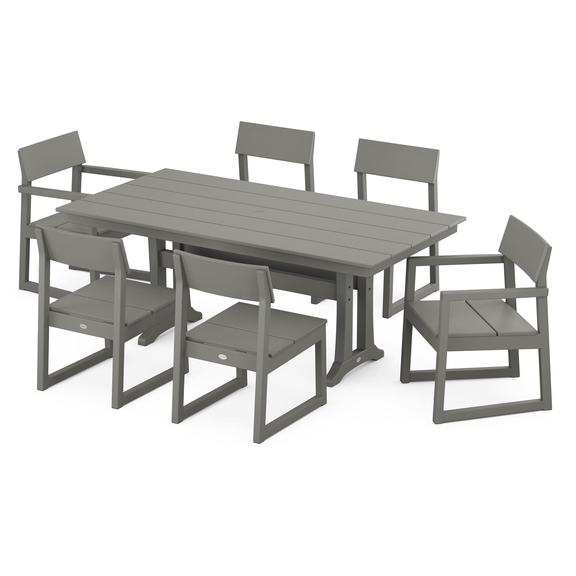 POLYWOOD® EDGE 7-Piece Farmhouse Trestle Dining Set