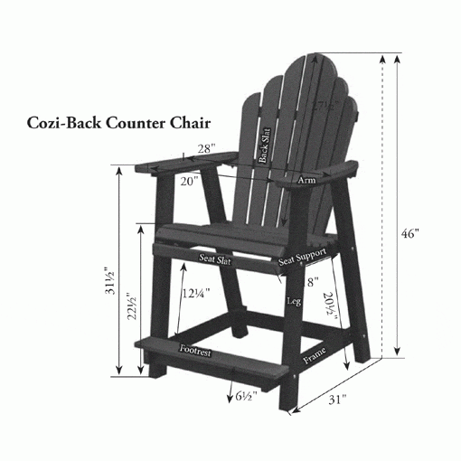 Berlin Gardens Cozi-Back Counter Chair