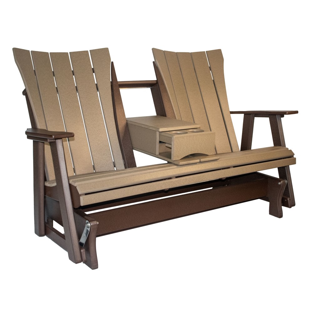 Amish Poly Craftsman 5 ft Double Glider w/ Console