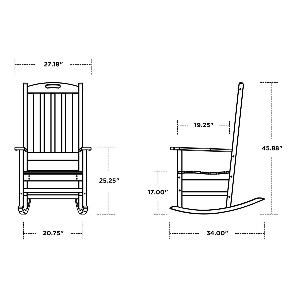 POLYWOOD Nautical Porch Rocker