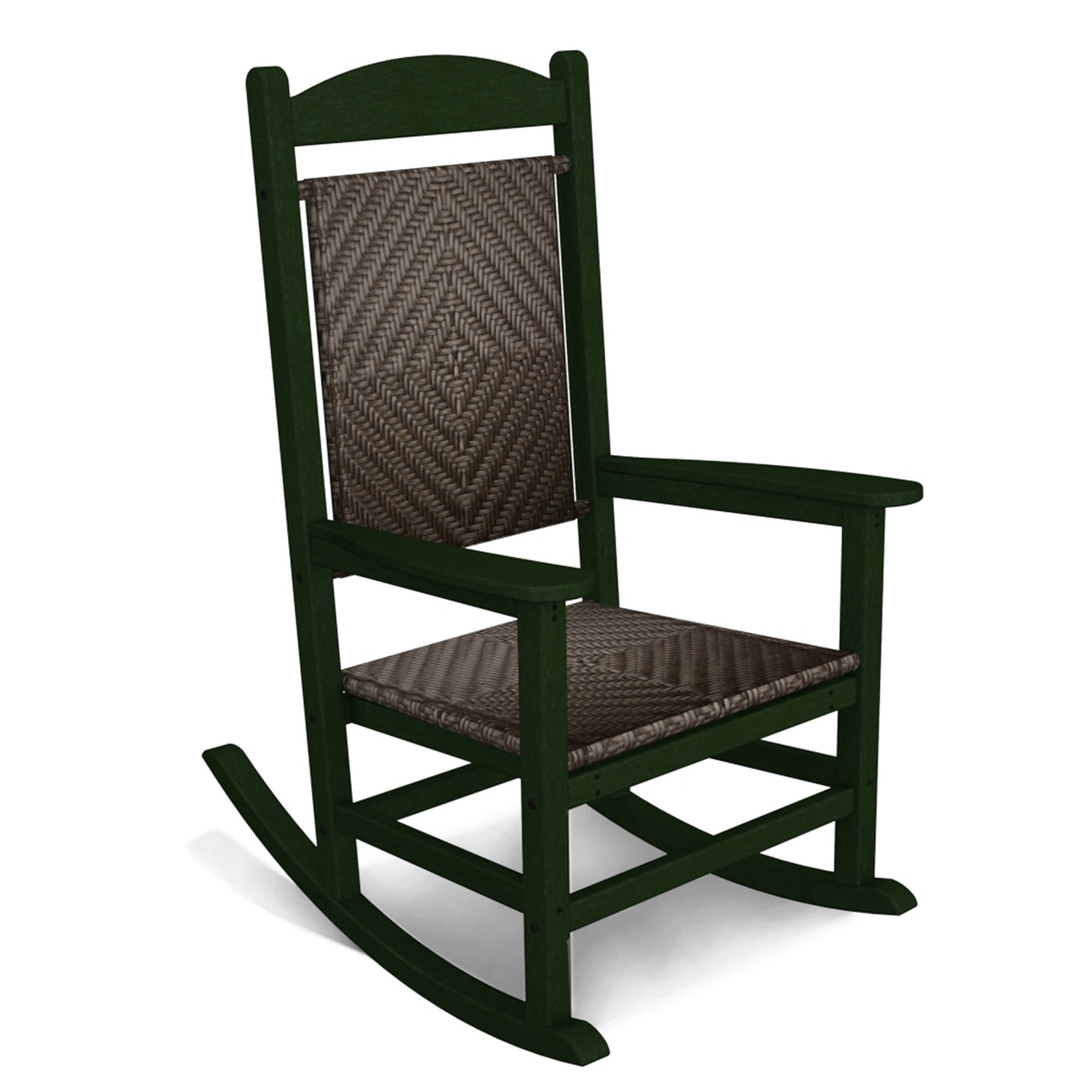 POLYWOOD Presidential Rocker with Woven Seat and Back