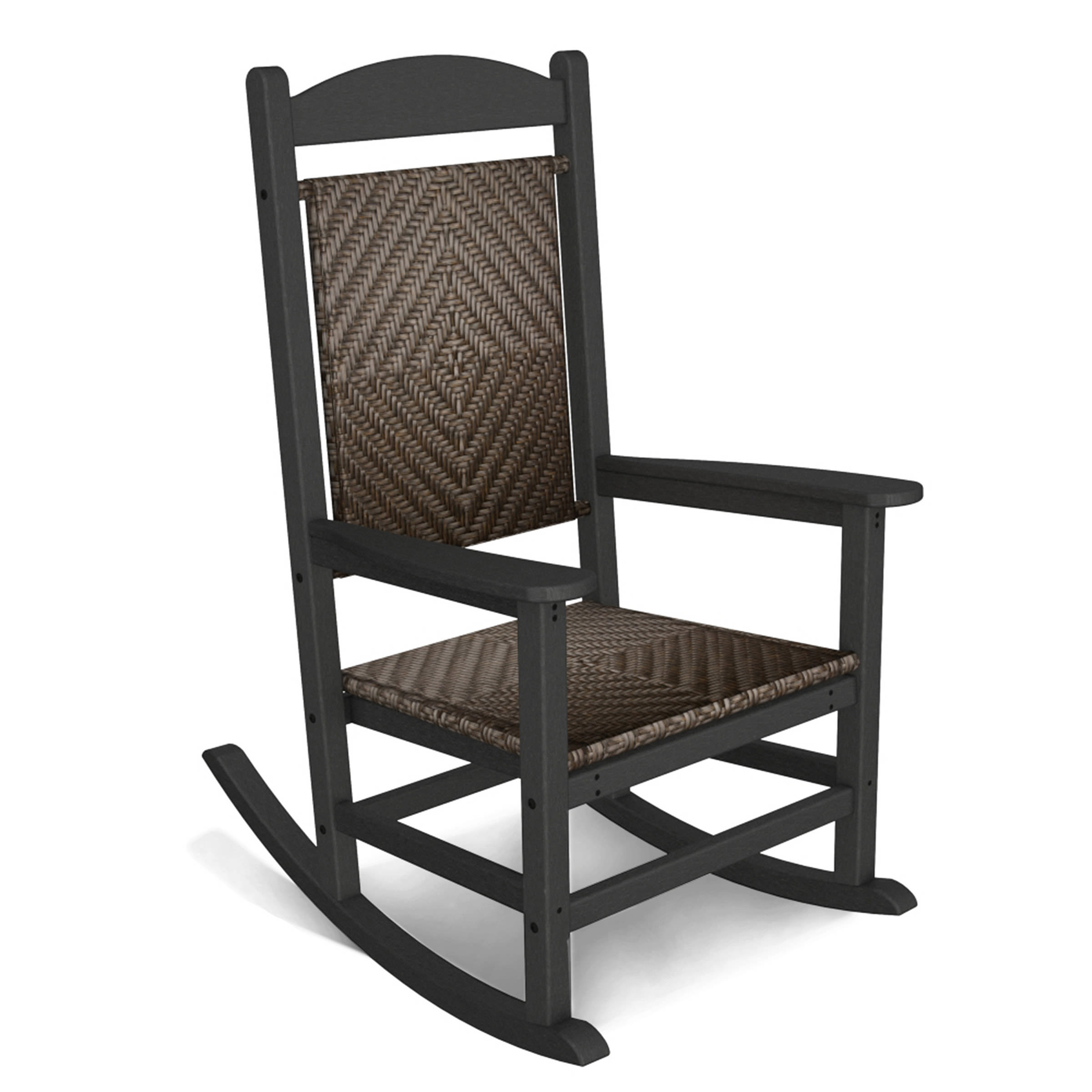 POLYWOOD Presidential Rocker with Woven Seat and Back