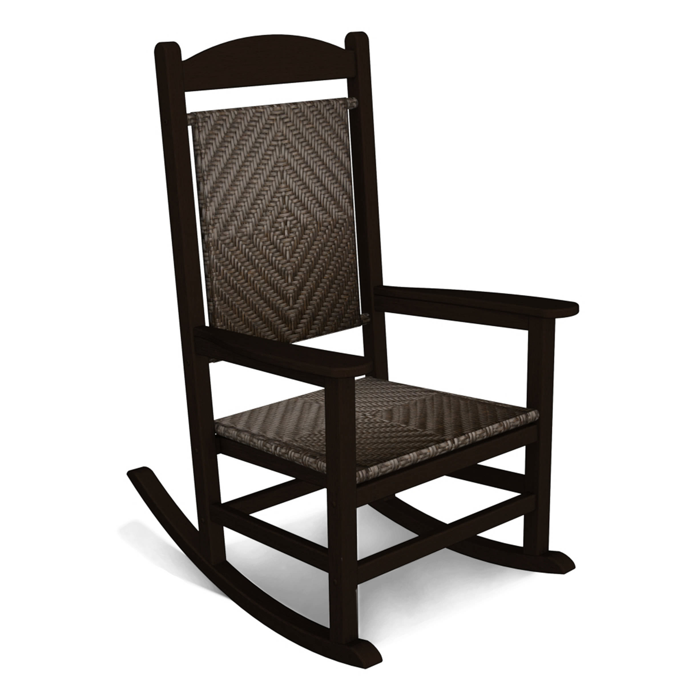 POLYWOOD Presidential Rocker with Woven Seat and Back