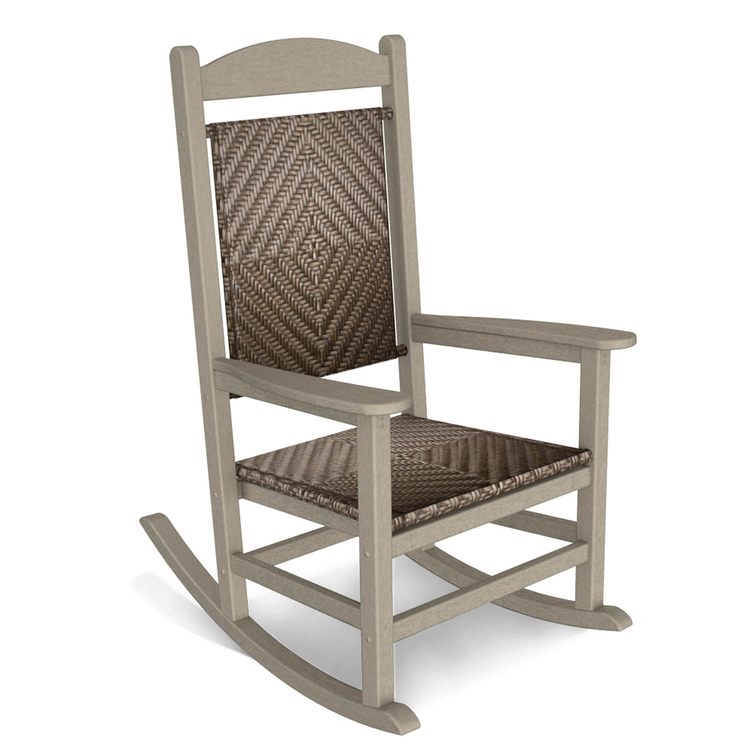 POLYWOOD Presidential Rocker with Woven Seat and Back