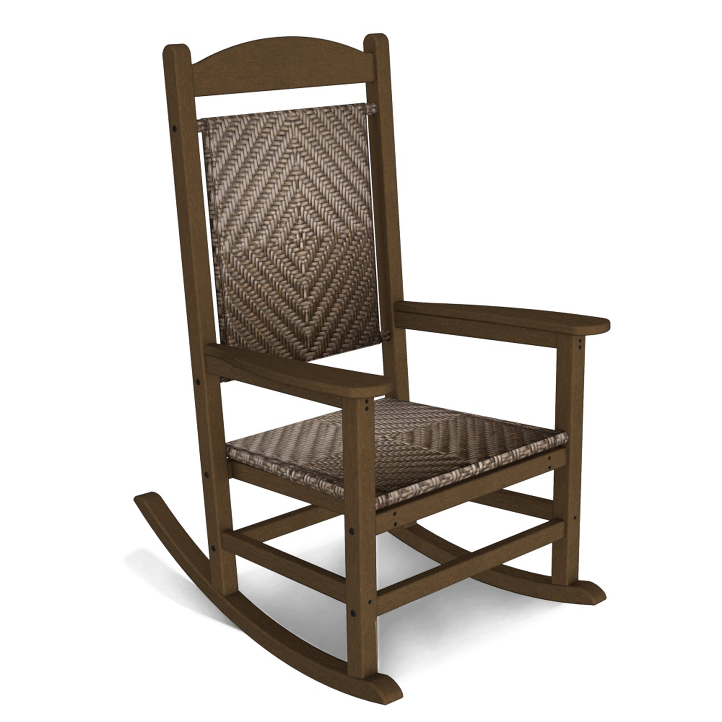 POLYWOOD Presidential Rocker with Woven Seat and Back