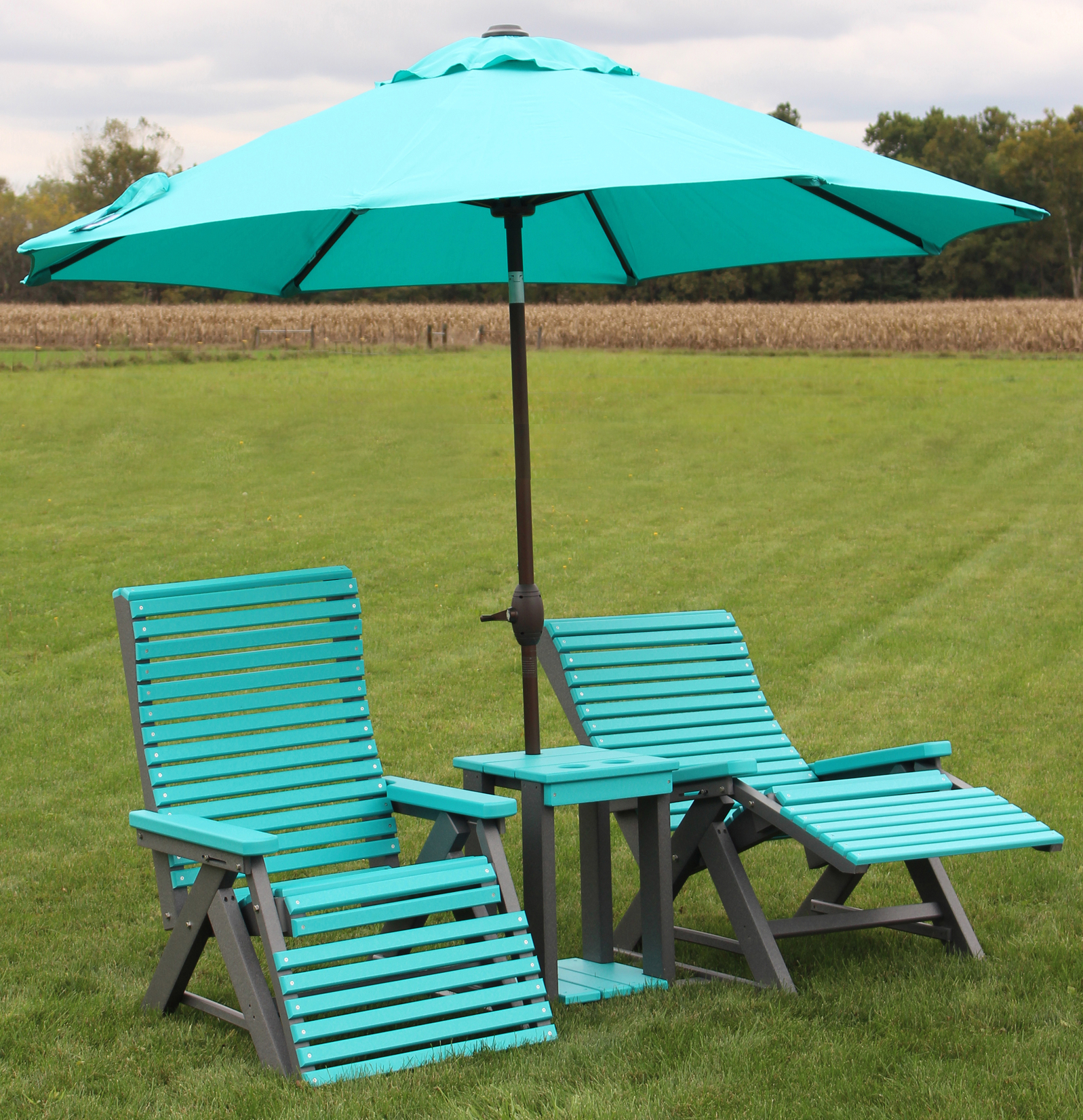 Amish Poly Rollback Reclining Settee