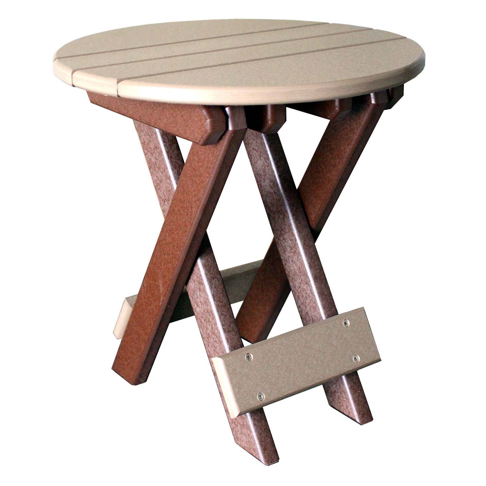 Amish Poly Round Folding End Table