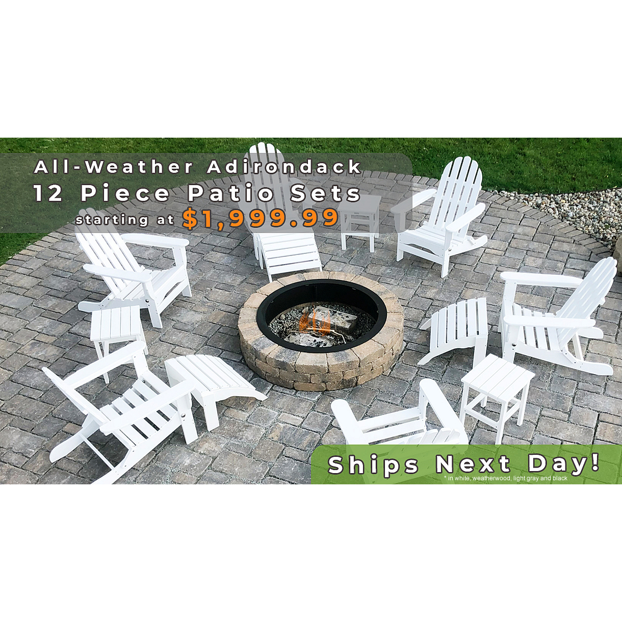 Ridley Adirondack 12 pc Firepit Seating Set