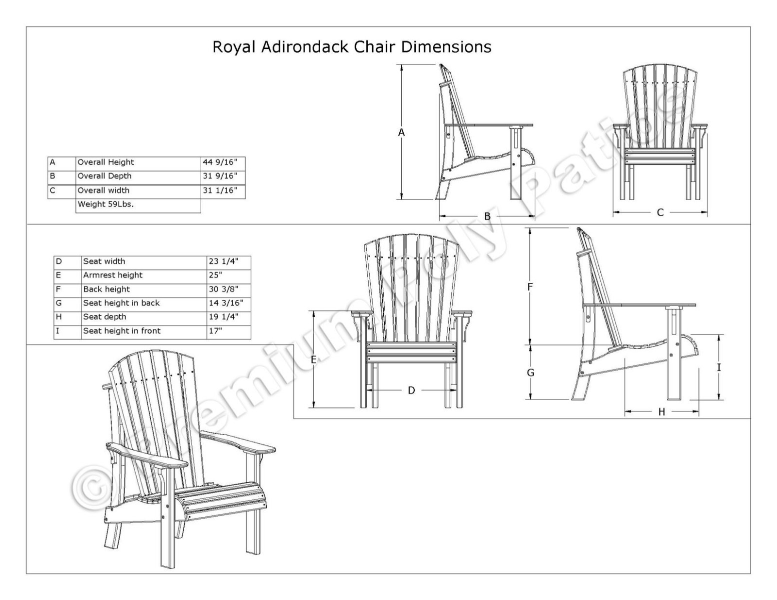 Luxcraft Deluxe Adirondack 4 pc Seating Group