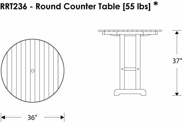 POLYWOOD Round 36in Counter Table