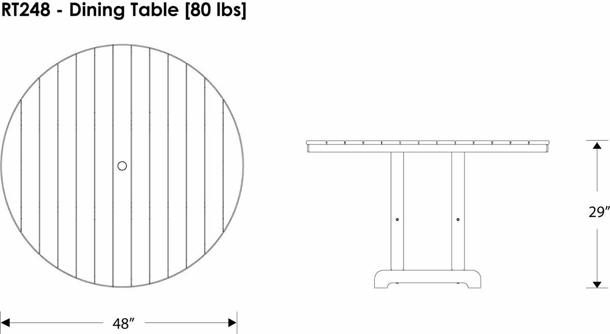 POLYWOOD 48in Round Farmhouse Bar Table