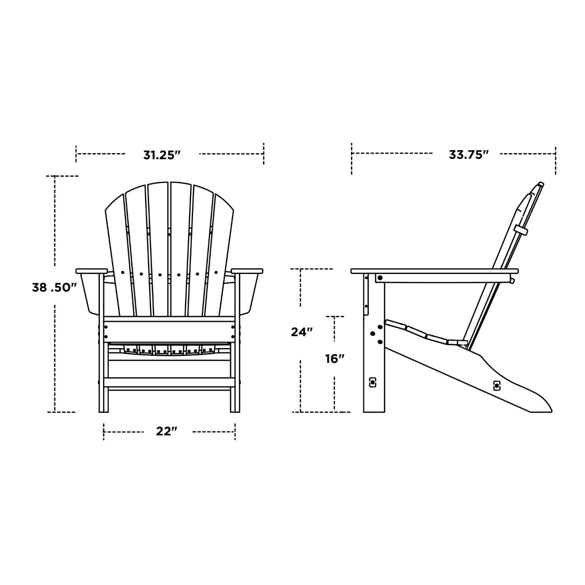 POLYWOOD® South Beach Adirondack 2-Piece Set