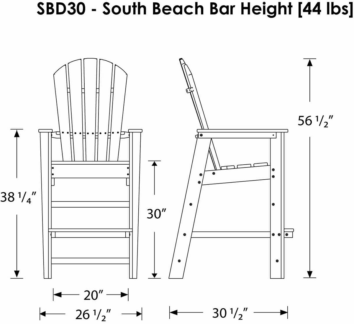 POLYWOOD South Beach Bar Chair