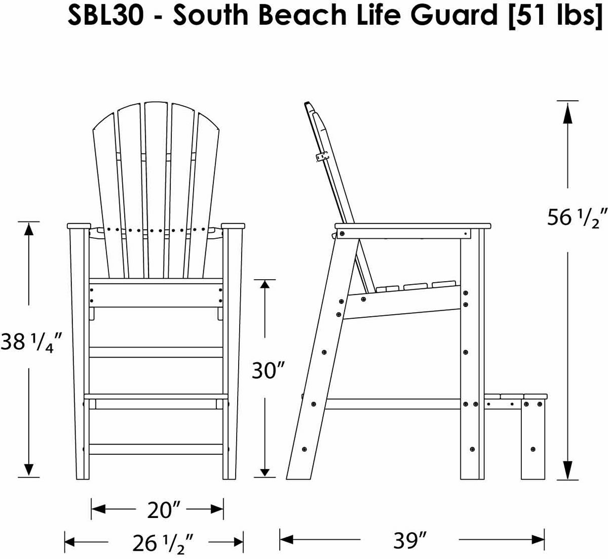 POLYWOOD South Beach Lifeguard Chair