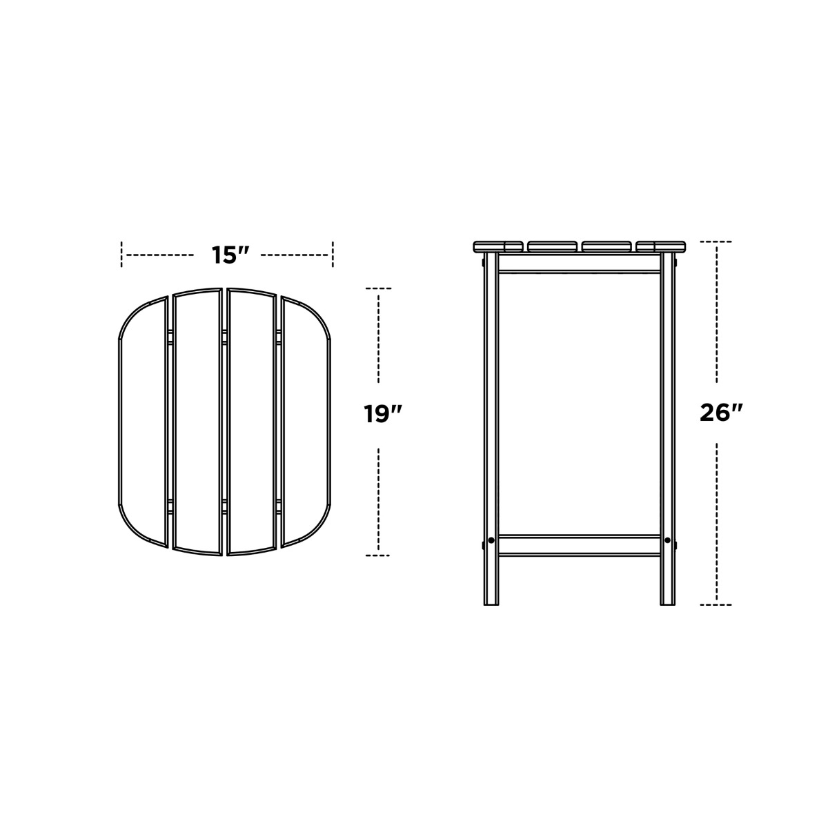 POLYWOOD South Beach 26 in Side Table