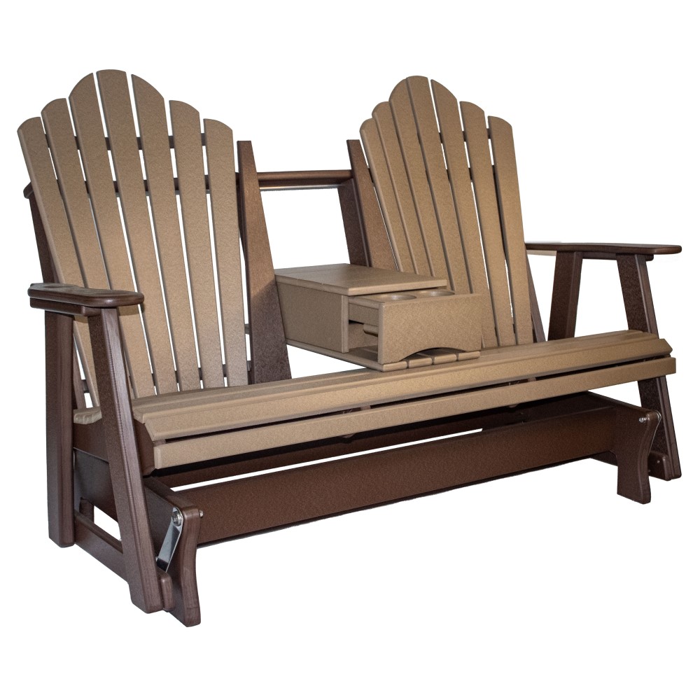 Amish Poly Snuggle-Back 5 ft Double Glider w/ Console