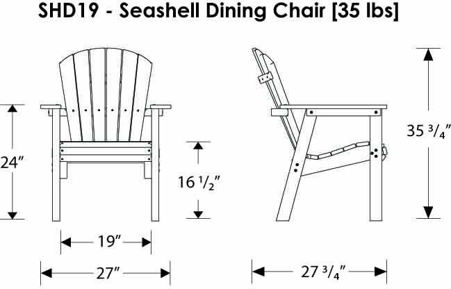 POLYWOOD® 4 Seat Seashell Dining Set