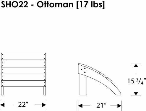 POLYWOOD Seashell Ottoman