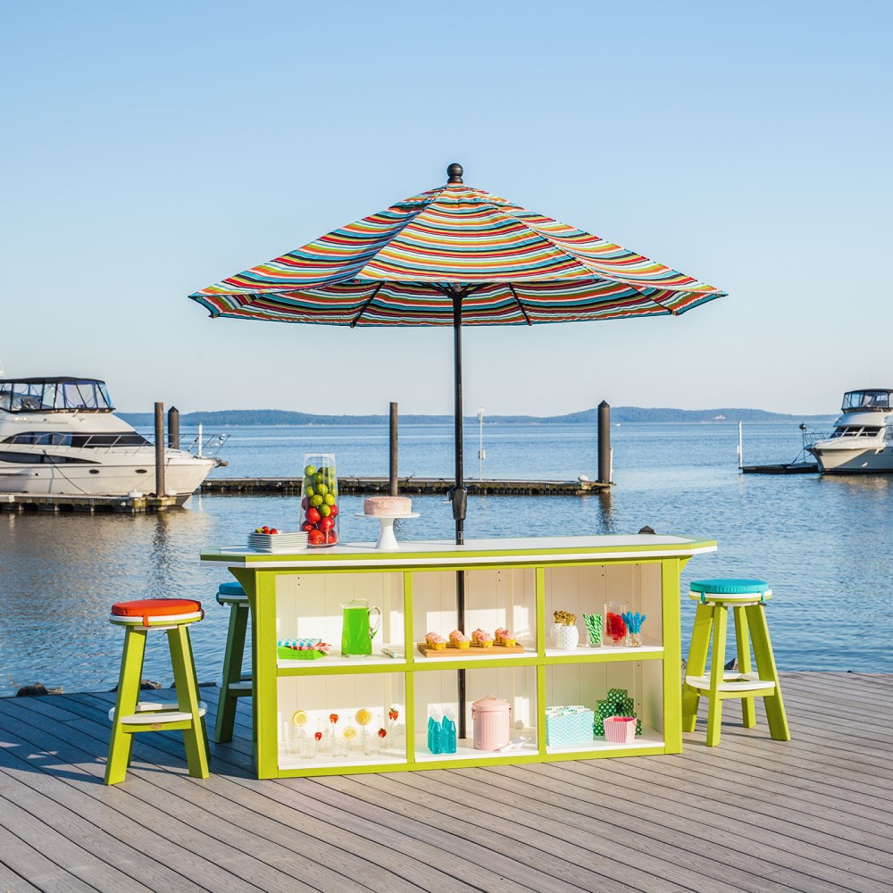 Finch Amish Poly 96 in Summerside Bar Set w/ Stools