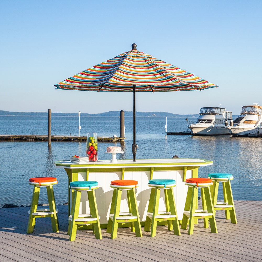 Finch Amish Poly 96 in Summerside Bar Set w/ Stools