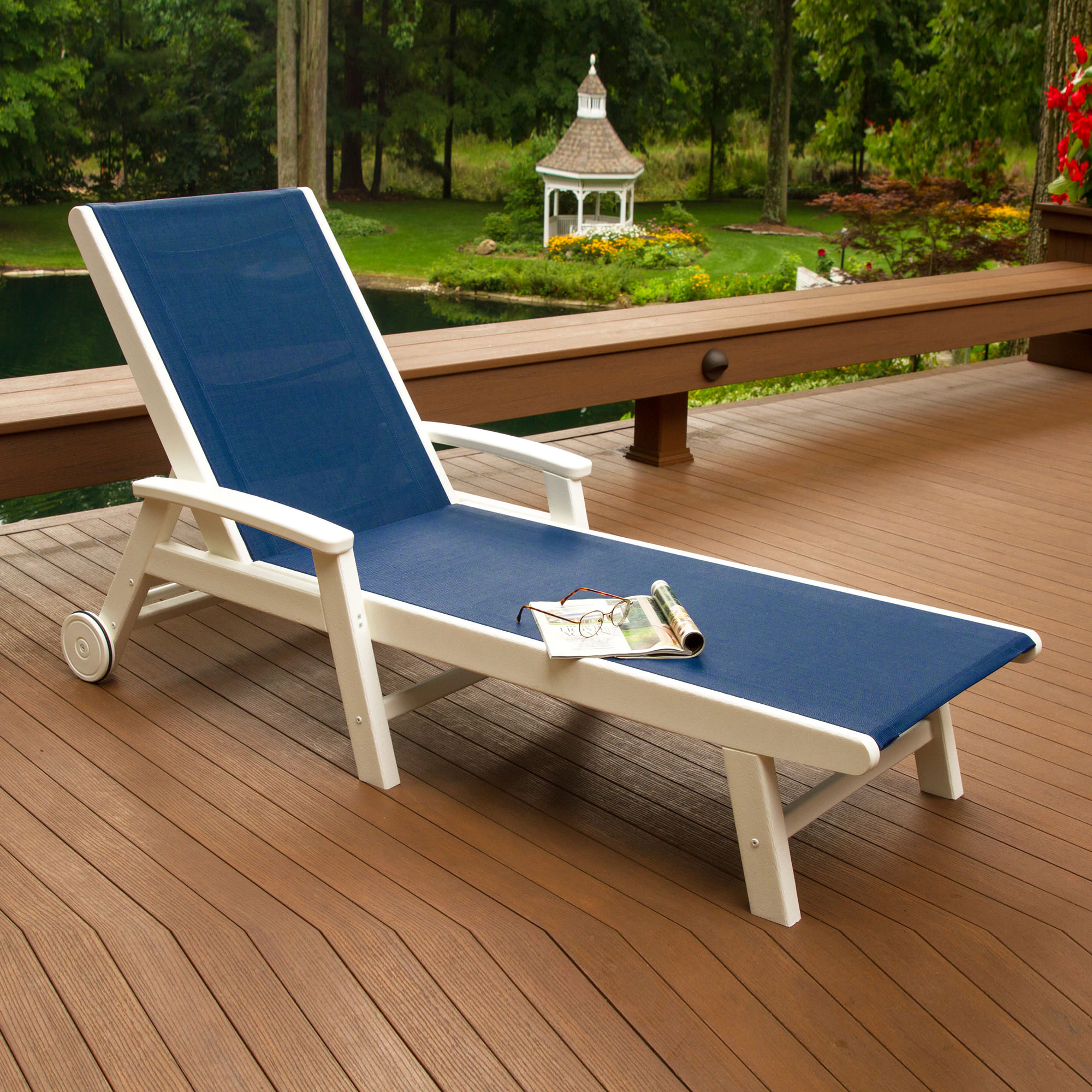 POLYWOOD® Coastal Chaise with Wheels