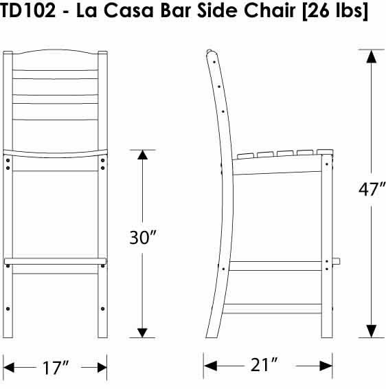 POLYWOOD® La Casa Cafe Bar Side Chair