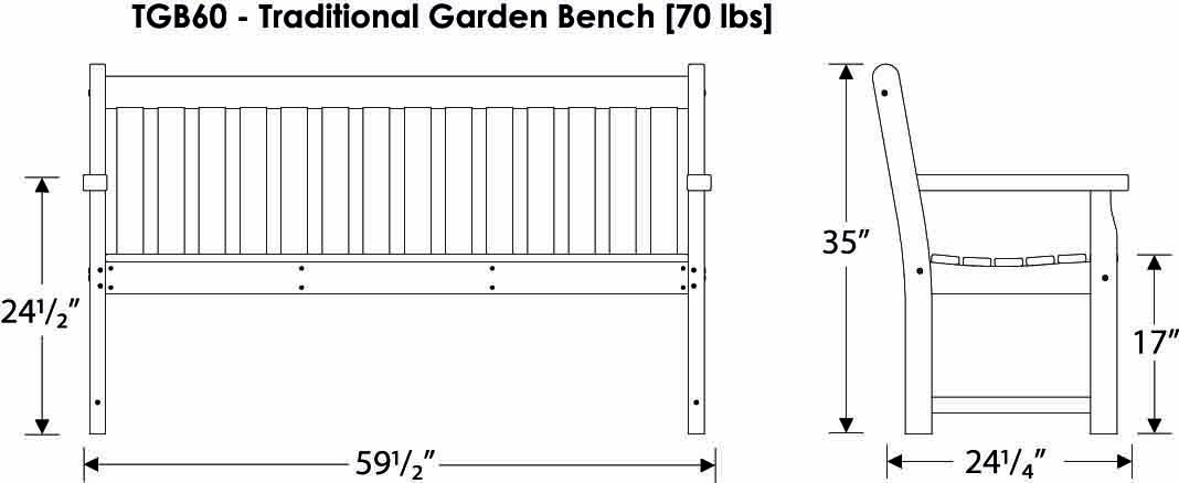 POLYWOOD Traditional Garden 60 in Bench