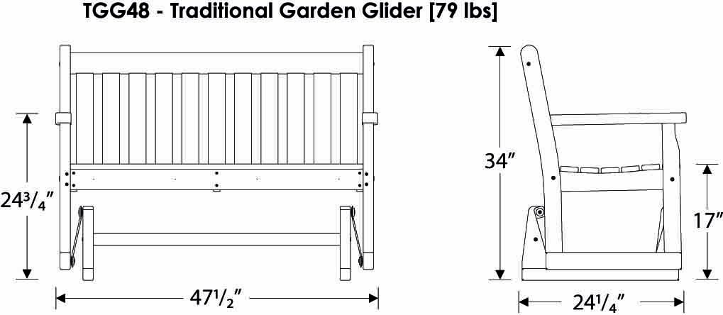 POLYWOOD Traditional Garden 48 in Glider