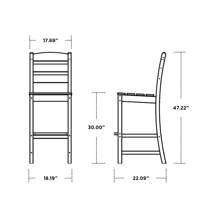 POLYWOOD Lakeside Bar Side Chair