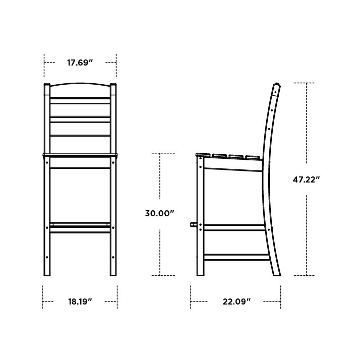POLYWOOD® Lakeside 9-Pc Bar Side Chair Set