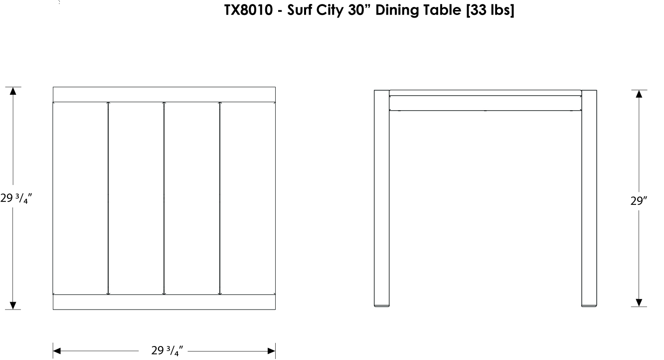 Trex® Outdoor Furniture Surf City 30 In Dining Table