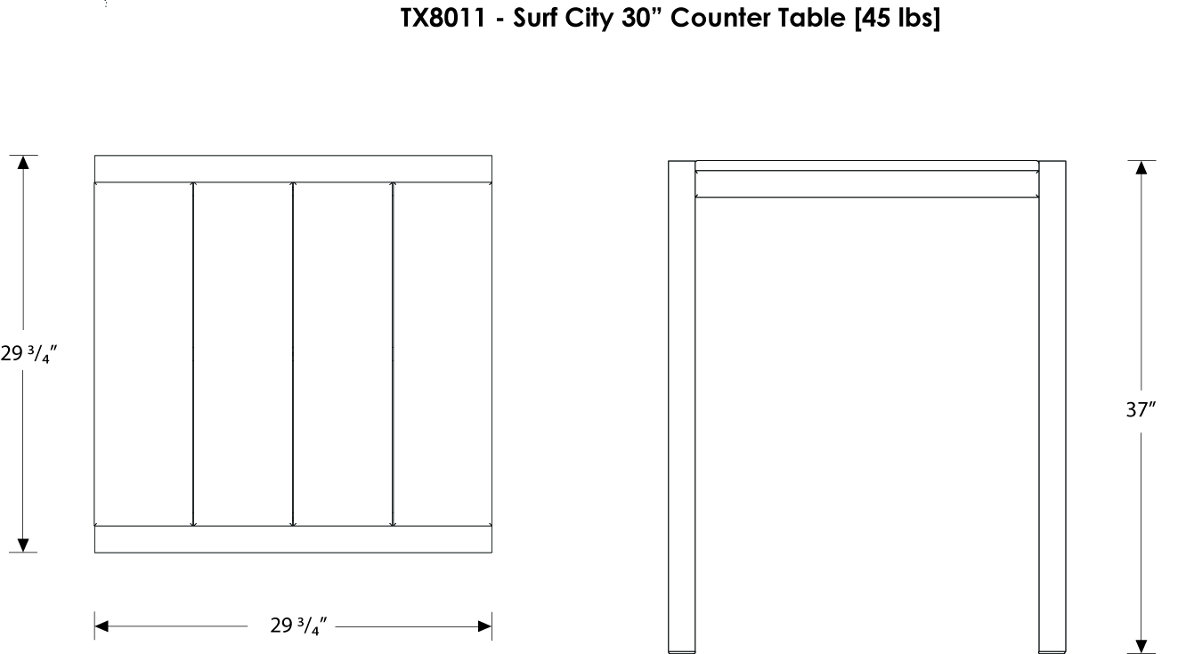 Trex® Outdoor Furniture Surf City 30 in Counter Table