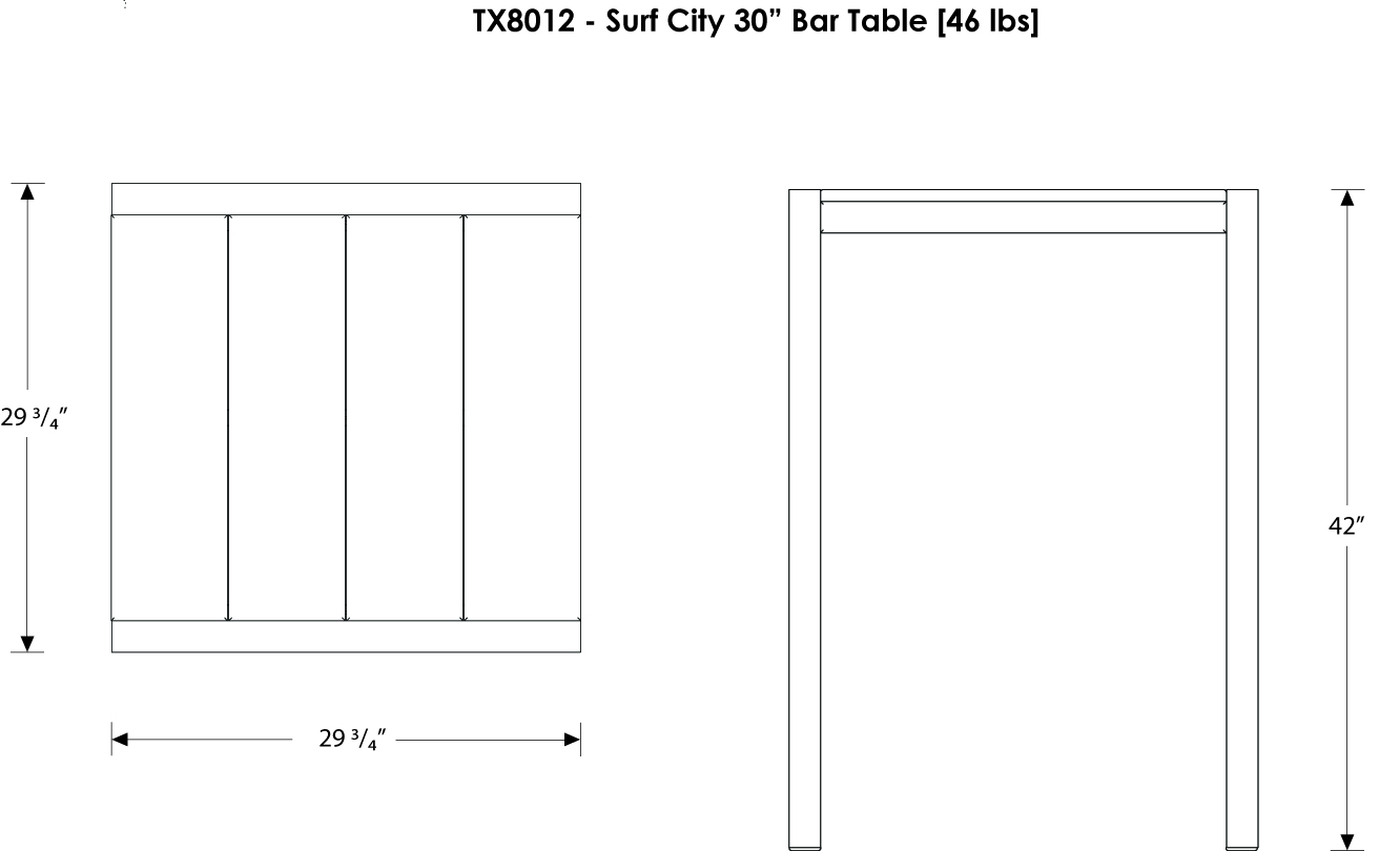 Trex® Outdoor Furniture Surf City 30 In Bar Table