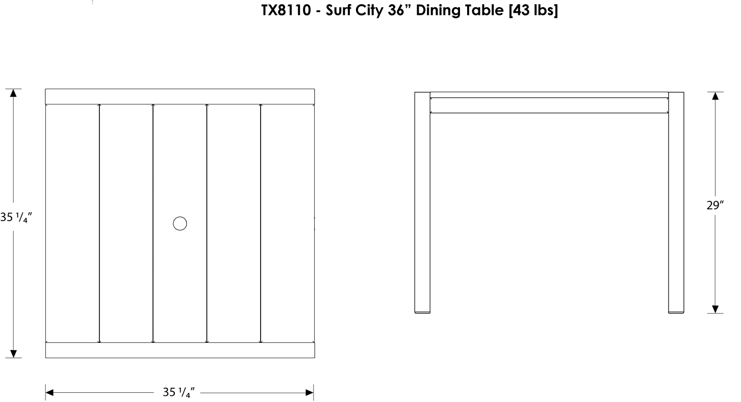 Trex® Outdoor Furniture Surf City 36 In Dining Table
