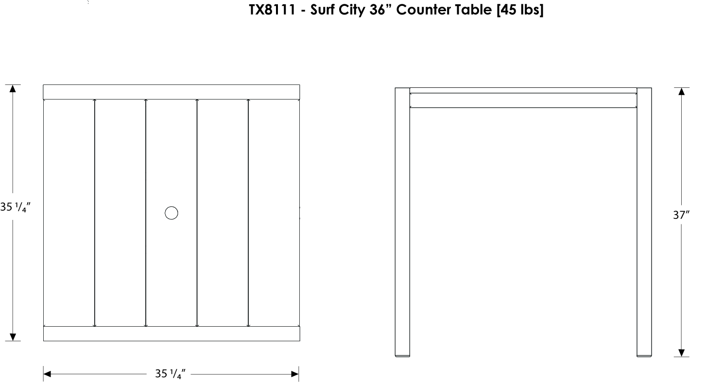 Trex® Outdoor Furniture Surf City 36 In Counter Table