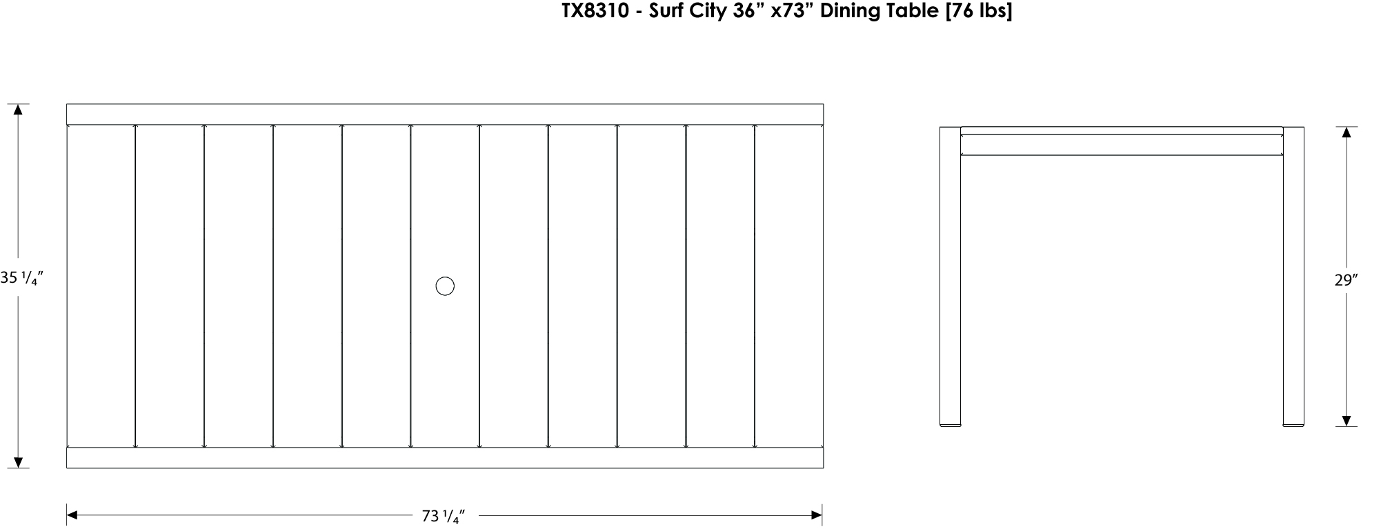 Trex® Outdoor Furniture Surf City 7 Piece Dining Set