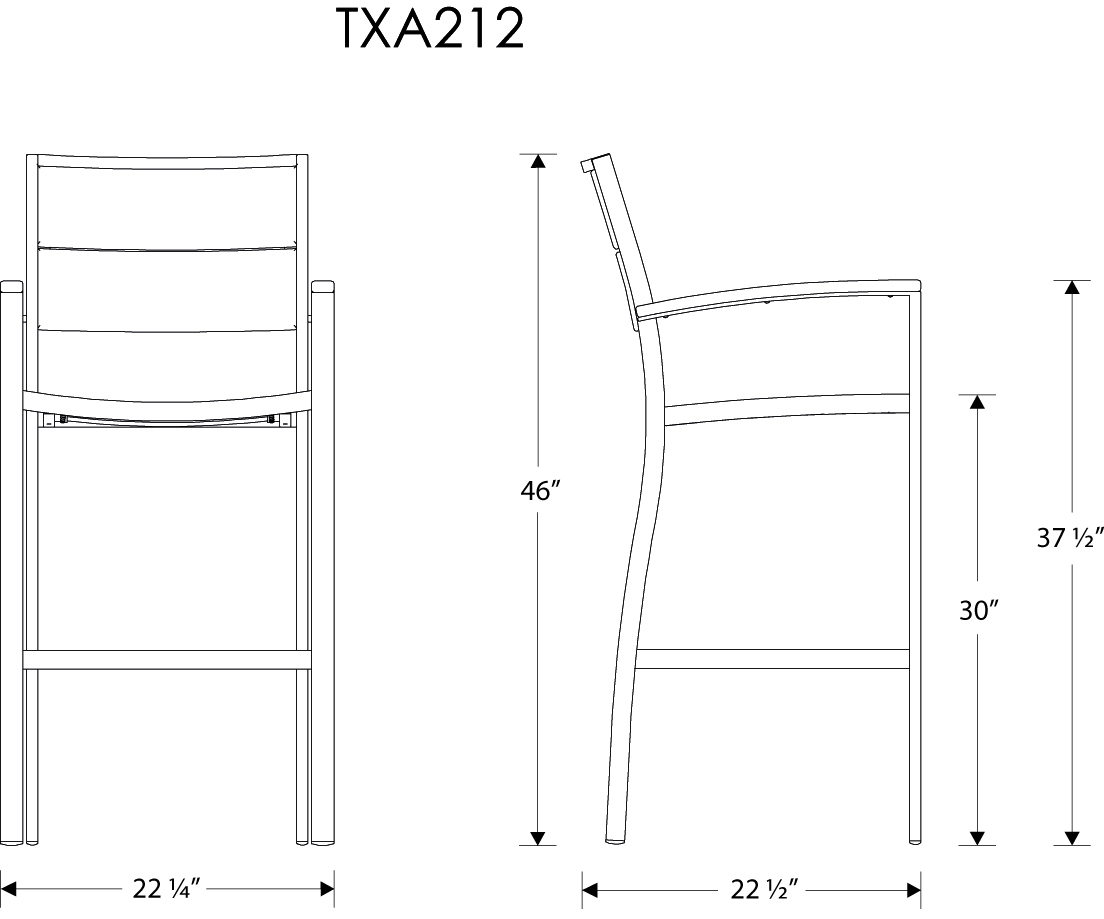 Trex® Outdoor Furniture Surf City Bar Arm Chair