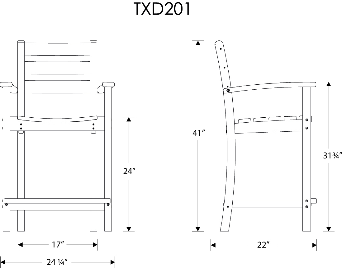 Trex® Outdoor Furniture Monterey Bay Counter Arm Chair